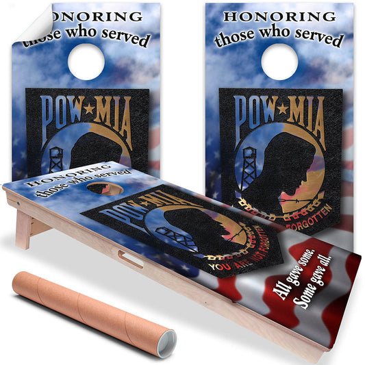 POW MIA American Flag - Cornhole Board Wrap - Set of 2 - Tampa Home & Garden Store