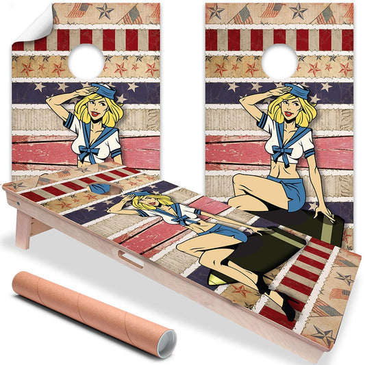 Sexy Sailor Americana - Cornhole Board Wrap - Set of 2 - Tampa Home & Garden Store