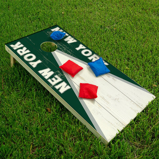 New York Green White Football - Cornhole Board Wrap - Set of 2 - Tampa Home & Garden Store