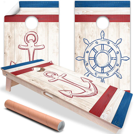 Nautical - Cornhole Board Wrap - Set of 2 - Tampa Home & Garden Store