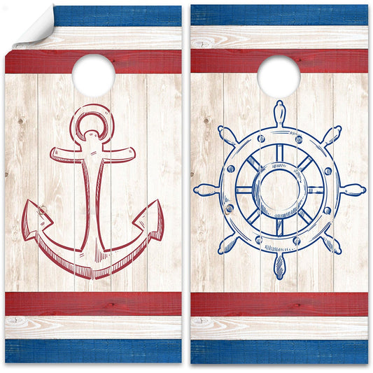 Nautical - Cornhole Board Wrap - Set of 2 - Tampa Home & Garden Store