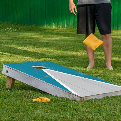 Triángulo Turquesa - Vinilo para Tabla de Cornhole - Juego de 2