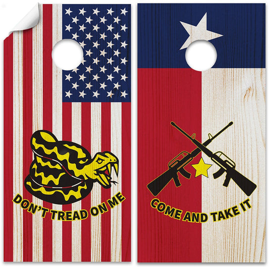 American Flag and Texas - Cornhole Board Wrap - Set of 2 - Tampa Home & Garden Store