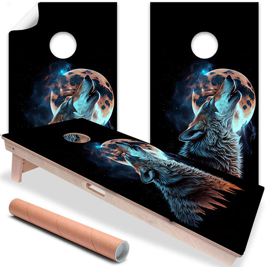 Howling Wolf - Cornhole Board Wrap - Set of 2 - Tampa Home & Garden Store