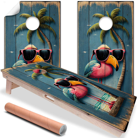 Life's a Beach Flamingo - Cornhole Board Wrap - Set of 2 - Tampa Home & Garden Store