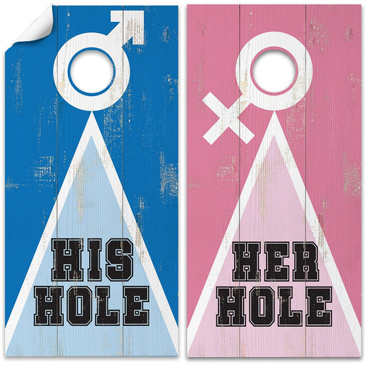 His Hole Her Hole - Cornhole Board Wrap - Set of 2 - Tampa Home & Garden Store