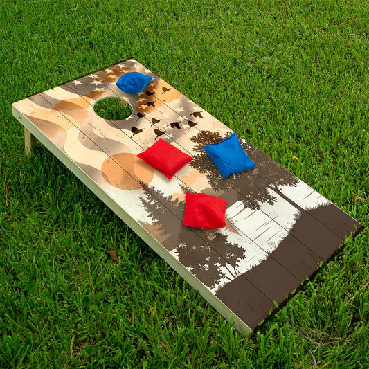 American Flag w/ Ducks Flying - Cornhole Board Wrap - Set of 2 - Tampa Home & Garden Store
