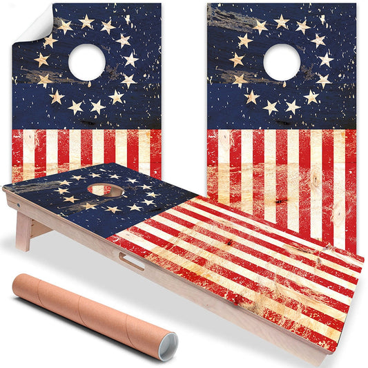 Betsy Ross Flag - Cornhole Board Wrap - Set of 2 - Tampa Home & Garden Store