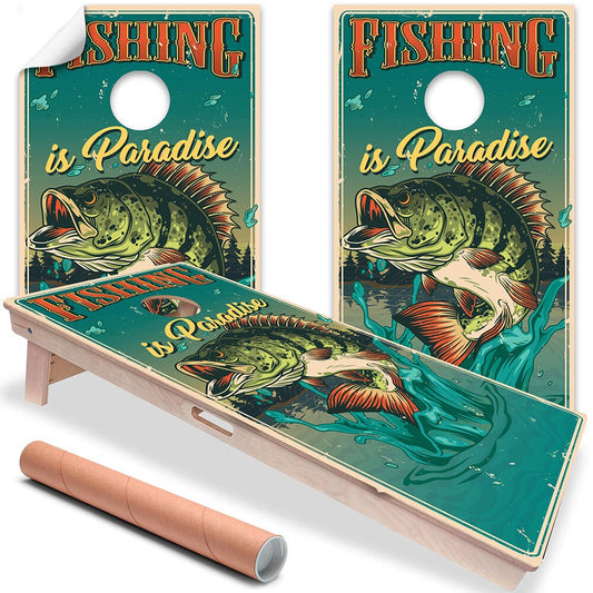 Bass Fishing - Cornhole Board Wrap - Set of 2 - Tampa Home & Garden Store