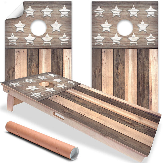 Brown Distressed American Flag - Cornhole Board Wrap - Set of 2 - Tampa Home & Garden Store