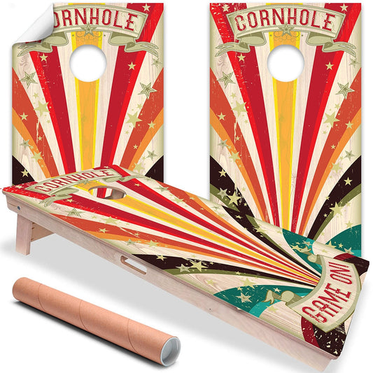 Circus Stripes - Cornhole Board Wrap - Set of 2 - Tampa Home & Garden Store