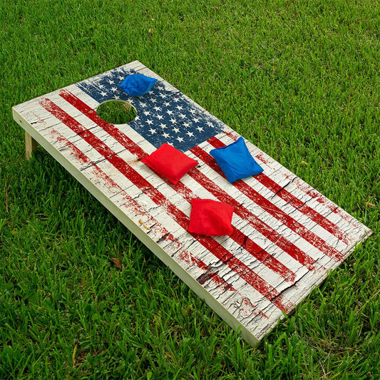 Cracked Wood Flag - Cornhole Board Wrap - Set of 2 - Tampa Home & Garden Store