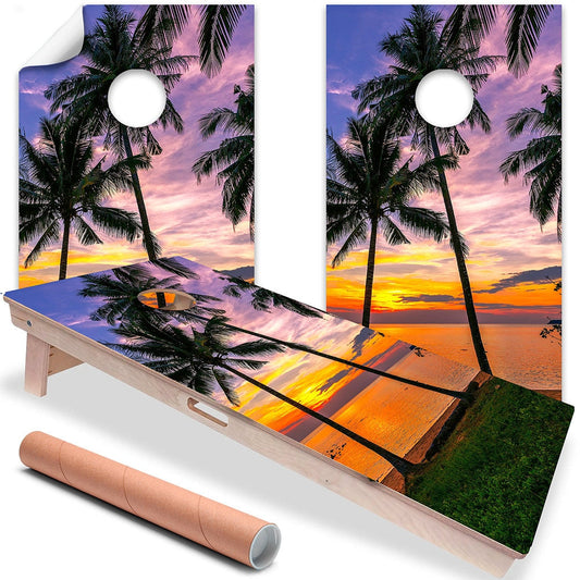 Palm Beach Sunset - Cornhole Board Wrap - Set of 2 - Tampa Home & Garden Store