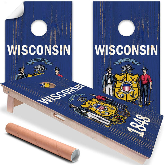 Wisconsin State - Cornhole Board Wrap - Set of 2 - Tampa Home & Garden Store