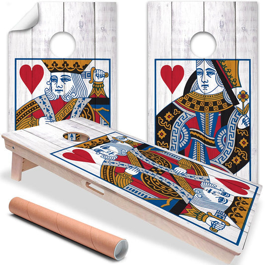King and Queen of Hearts - Cornhole Board Wrap - Set of 2 - Tampa Home & Garden Store