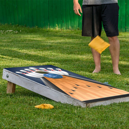 Pista de bolos - Envoltura para tablero de cornhole - Juego de 2