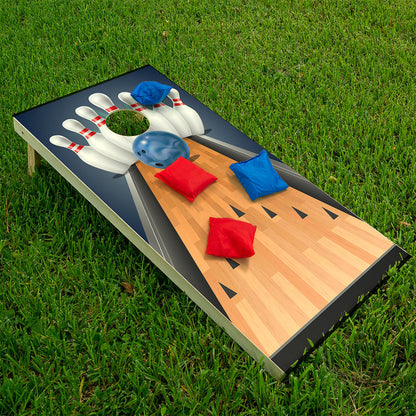 Pista de bolos - Envoltura para tablero de cornhole - Juego de 2