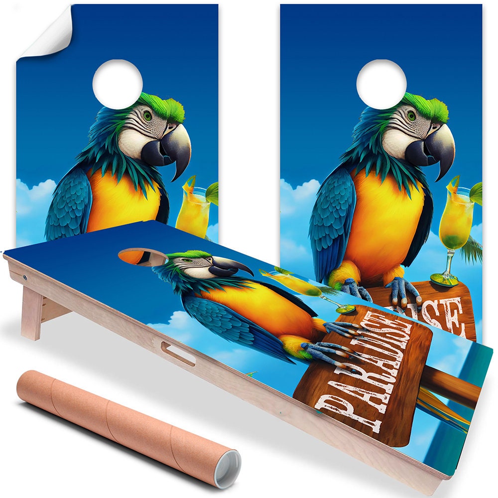 Loro del Paraíso - Vinilos para Tableros de Cornhole - Juego de 2