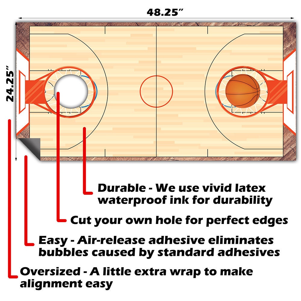 Cancha de Baloncesto - Revestimiento para Tableros de Cornhole - Set de 2