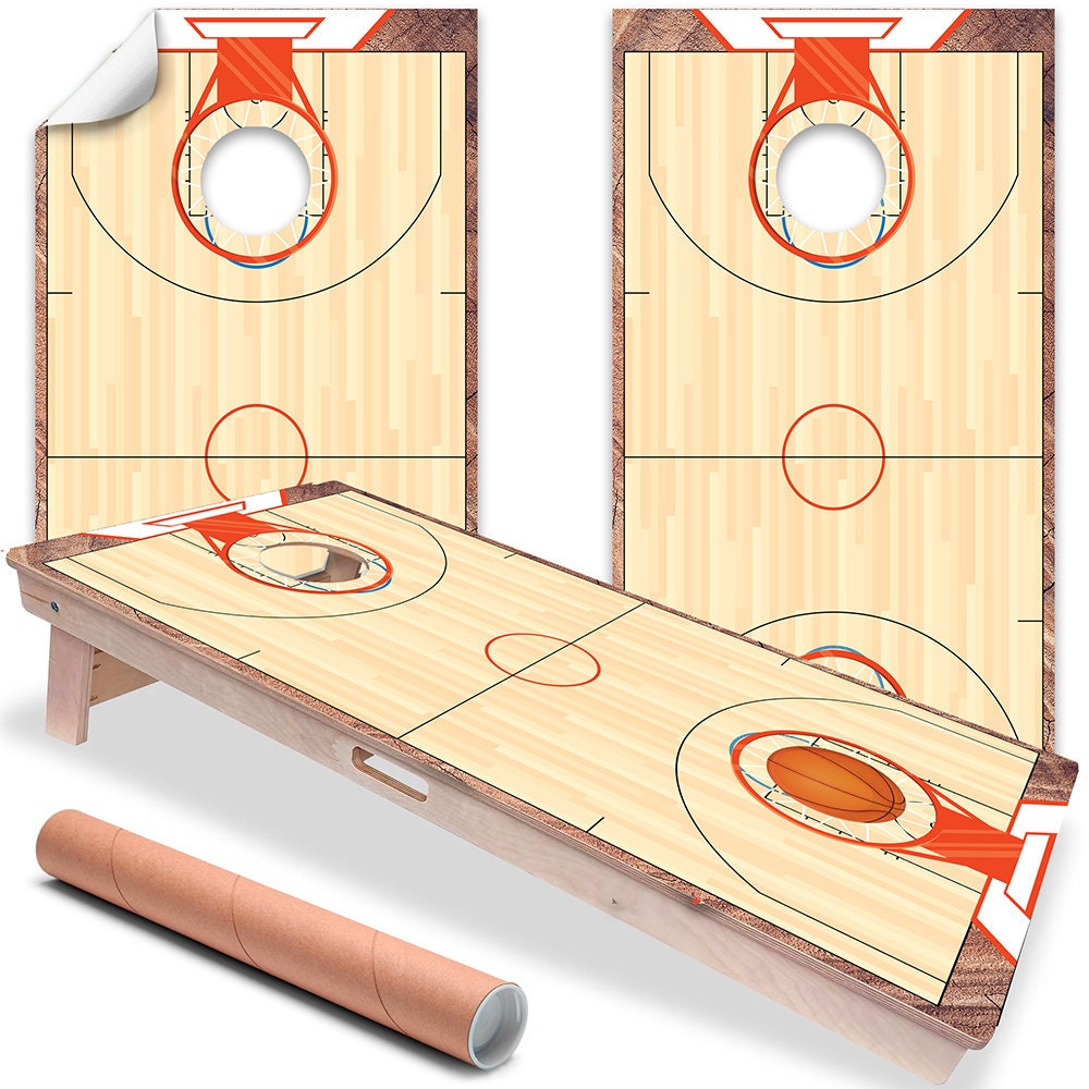 Cancha de Baloncesto - Revestimiento para Tableros de Cornhole - Set de 2