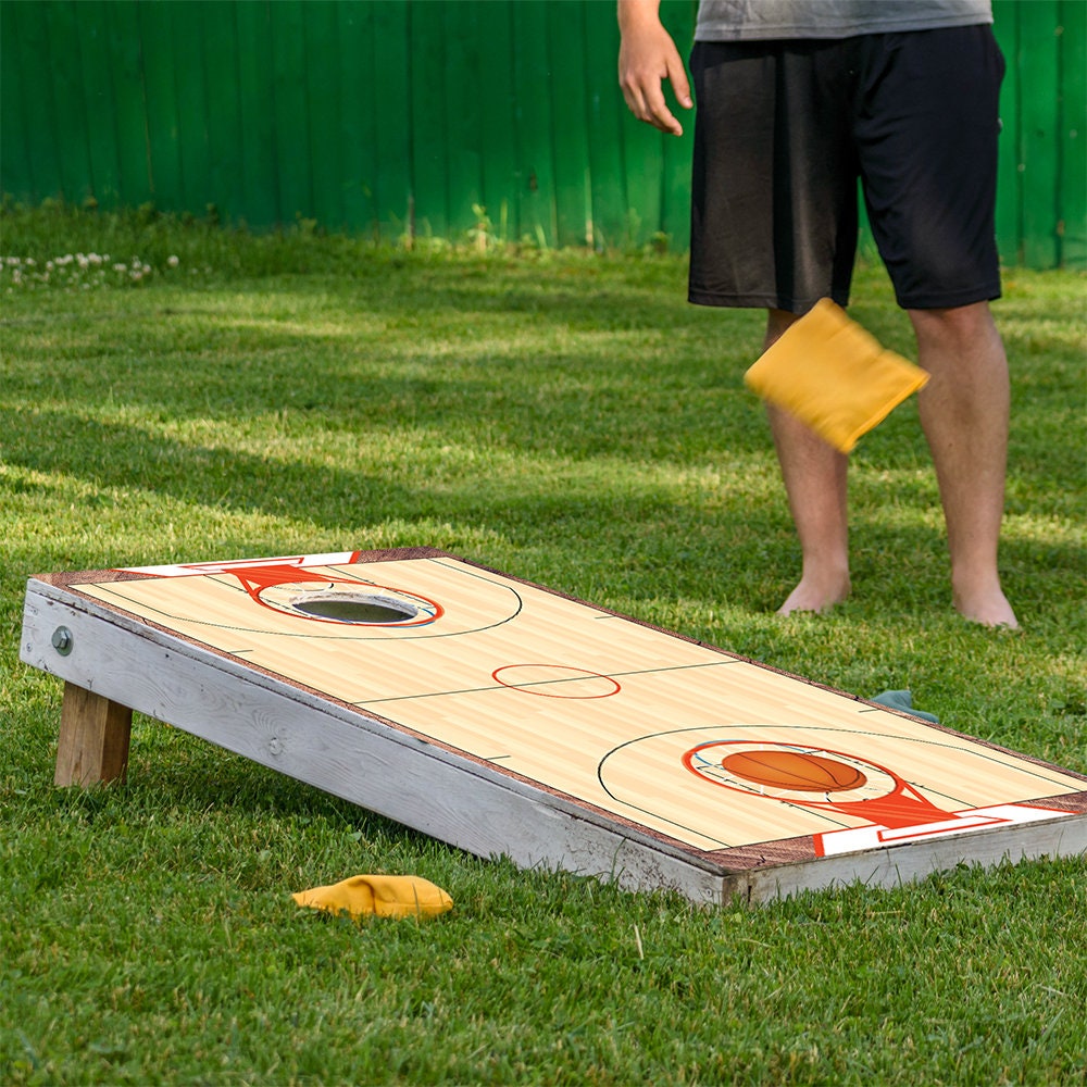 Cancha de Baloncesto - Revestimiento para Tableros de Cornhole - Set de 2