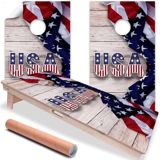 USA American Flag - Cornhole Board Wrap - Set of 2 - Tampa Home & Garden Store