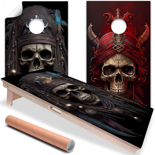 Ghost Pirates Skull - Cornhole Board Wrap - Set of 2 - Tampa Home & Garden Store