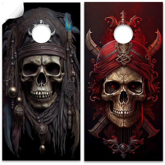 Ghost Pirates Skull - Cornhole Board Wrap - Set of 2 - Tampa Home & Garden Store