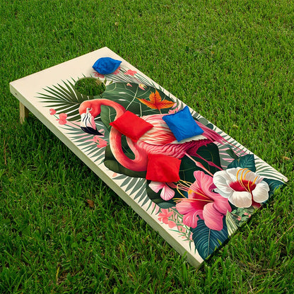 Flamingo Life - Vinilo decorativo para tabla de cornhole - Juego de 2