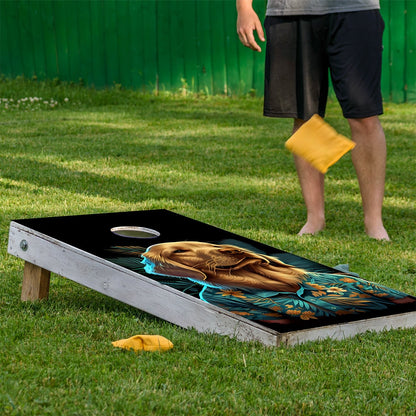 Party Animals Goldens - Funda de tabla de cornhole - Juego de 2