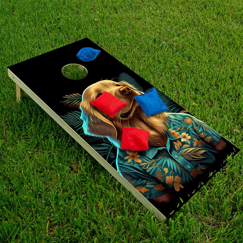 Party Animals Goldens - Funda de tabla de cornhole - Juego de 2