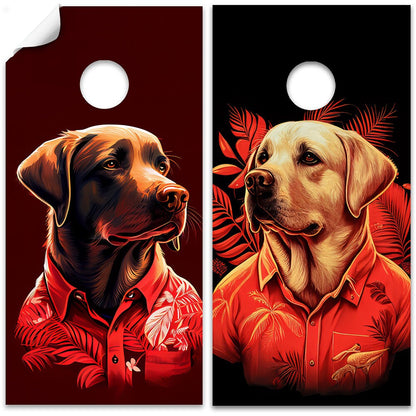 Party Animals Labradors - Vinilo decorativo para tablero de cornhole - Juego de 2