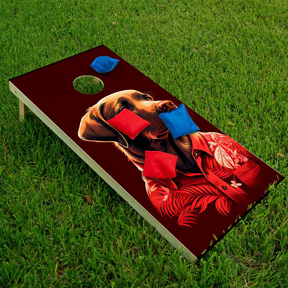 Party Animals Labradors - Vinilo decorativo para tablero de cornhole - Juego de 2