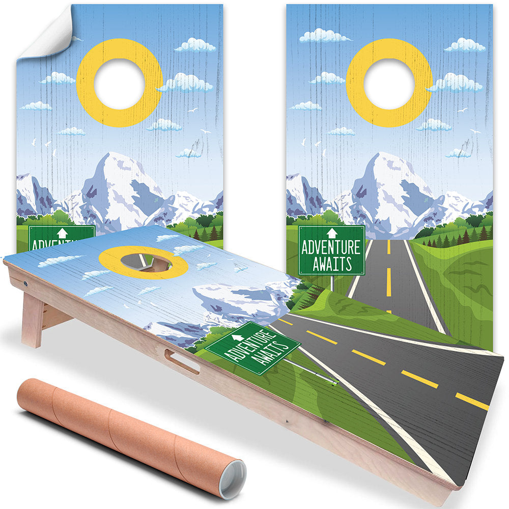 Vista panorámica de montaña - Revestimiento para tablero de Cornhole - Juego de 2