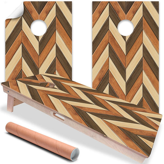 Wood Chevron - Cornhole Board Wrap - Set of 2 - Tampa Home & Garden Store