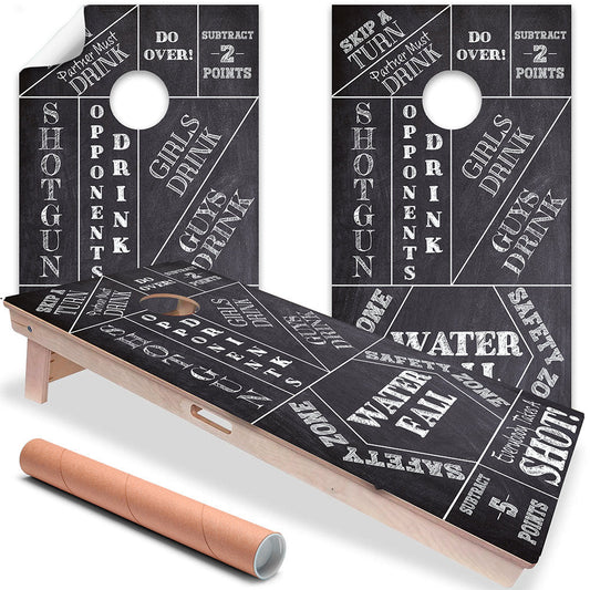 Chalkboard Drinking Game - Cornhole Board Wrap - Set of 2 - Tampa Home & Garden Store