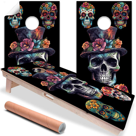 Sugar Skulls - Cornhole Board Wrap - Set of 2 - Tampa Home & Garden Store