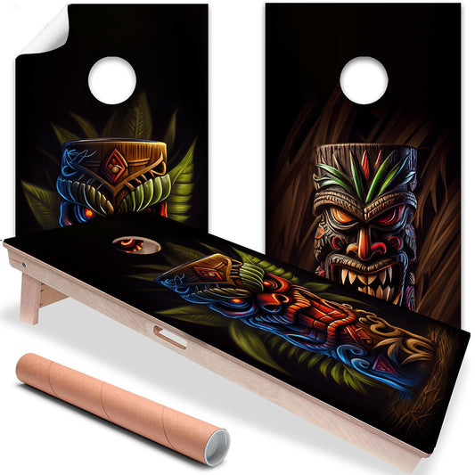 Tropical Tiki Mugs - Cornhole Board Wrap - Set of 2 - Tampa Home & Garden Store