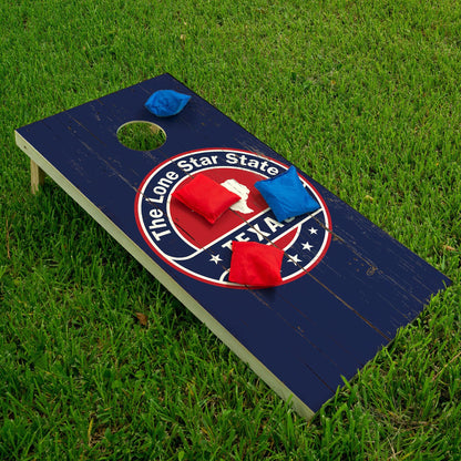 Texas en azul oscuro - Envoltura para tablero de Cornhole - Juego de 2