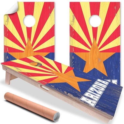 Bandera de Arizona - Vinilo para tablero de cornhole - Juego de 2