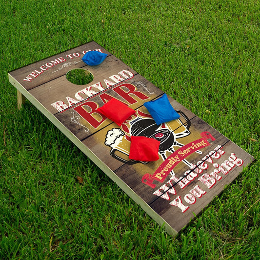 Welcome to our Backyard Bar - Cornhole Board Wrap - Set of 2 - Tampa Home & Garden Store