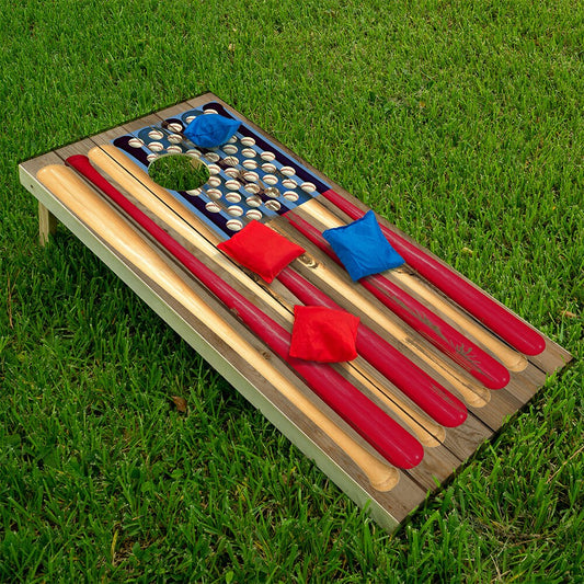 American Flag USA Baseball - Cornhole Board Wrap - Set of 2 - Tampa Home & Garden Store