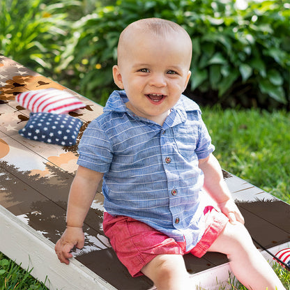 American Flag w/ Ducks Flying - Cornhole Board Wrap - Set of 2