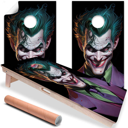 Genial payaso malvado - Vinilo para tablero de cornhole - Juego de 2