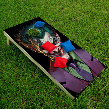 Genial payaso malvado - Vinilo para tablero de cornhole - Juego de 2