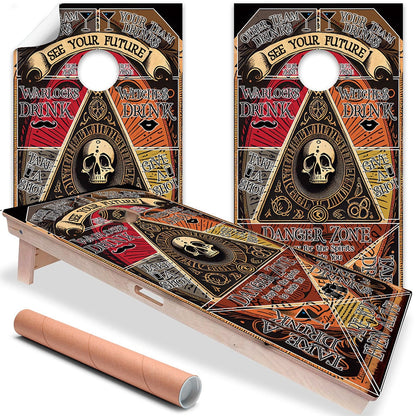 Tablero Ouija - Revestimiento para tablero de Cornhole - Juego de 2