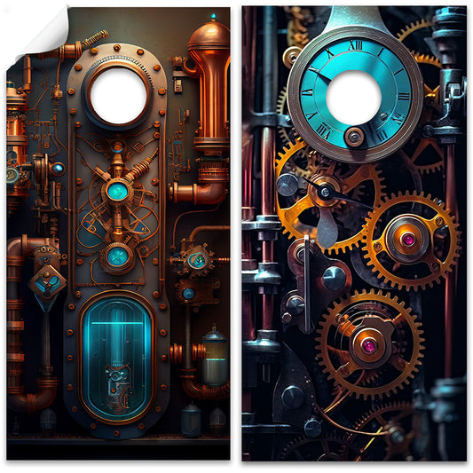 Steampunk - Cornhole Board Wrap - Set of 2 - Tampa Home & Garden Store