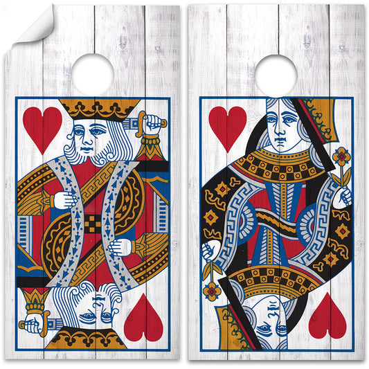 King and Queen of Hearts - Cornhole Board Wrap - Set of 2 - Tampa Home & Garden Store