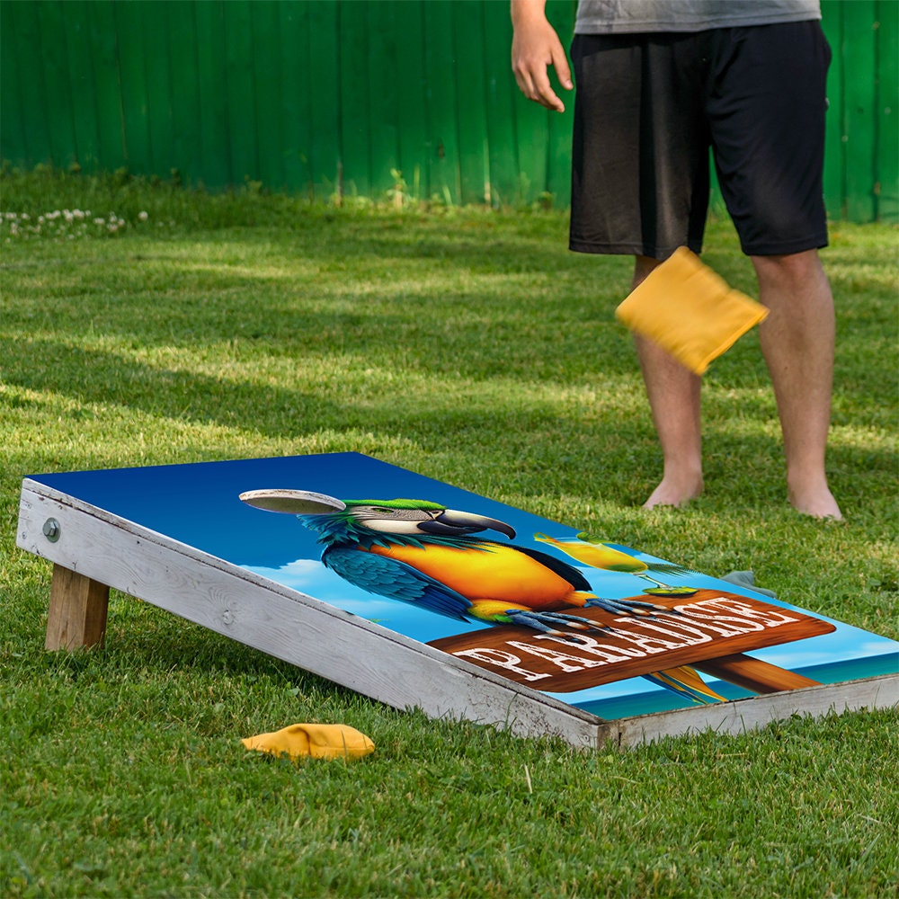 Loro del Paraíso - Vinilos para Tableros de Cornhole - Juego de 2