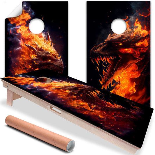 Dragons of Fire - Cornhole Board Wrap - Set of 2 - Tampa Home & Garden Store